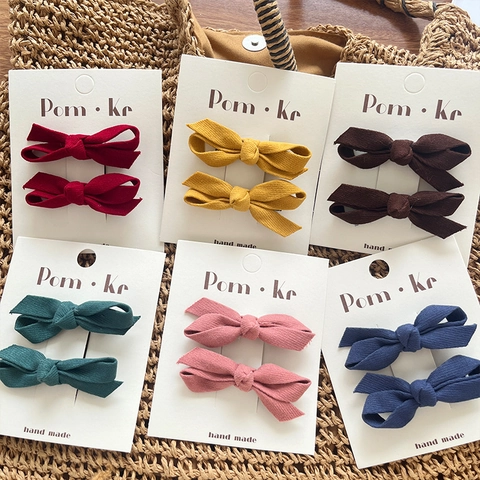 Fermagli per Capelli a Fiocco in Tessuto Fatti a Mano per Ragazze Set di Forcine in Nastro Vintage Accessori per Capelli Bambini