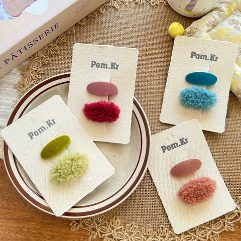 Juego de Pinzas para el Cabello de Peluche para Niñas Lana de Cordero Terciopelo Clips de Pico de Pato Accesorios para el Pelo