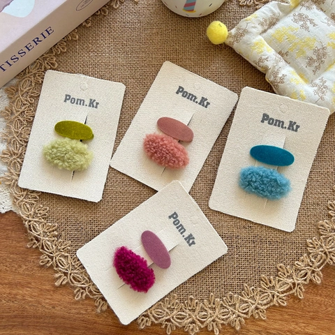 Juego de Pinzas para el Cabello de Peluche para Niñas Lana de Cordero Terciopelo Clips de Pico de Pato Accesorios para el Pelo