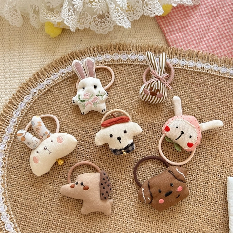 Simpatici Elastici per Capelli in Peluche con Animali dei Cartoni Animati per Ragazze Elastici per Capelli fatti a Mano