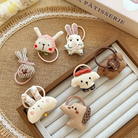 Simpatici Elastici per Capelli in Peluche con Animali dei Cartoni Animati per Ragazze Elastici per Capelli fatti a Mano