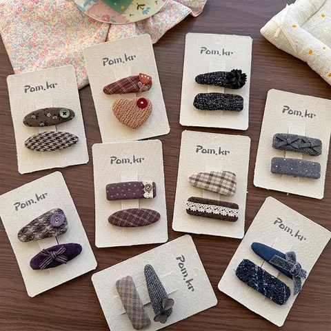 Mollette per Capelli con Fiocco in Tessuto Dolce per Bambini Fermagli per Capelli Vintage a Quadretti Floreali per Bambine