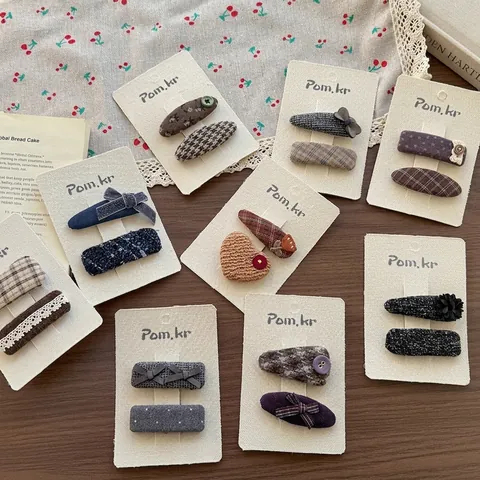 Mollette per Capelli con Fiocco in Tessuto Dolce per Bambini Fermagli per Capelli Vintage a Quadretti Floreali per Bambine