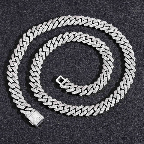 Iced Out Cuban Link Chain Brass Cubic Zirconia Hip Hop Necklace Bracelet Luxury Fashion Jewelry For Men Women