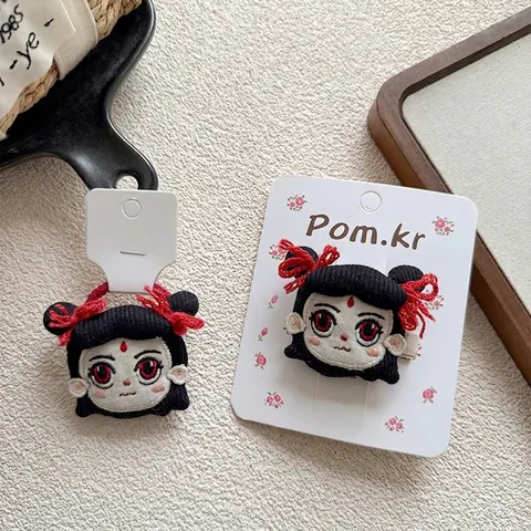 Accessoires de Cheveux de Broderie de Personnage de Dessin Animé Mignons pour Enfants Filles Élastiques et Pinces à Cheveux
