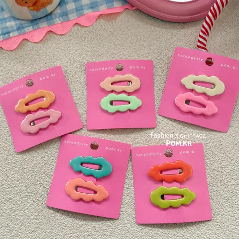Korean Sweet Candy Color Wavy Hair Clips For Women Girls Cute BB Hairpins Side Bangs Clips Fashion Hair Accessories