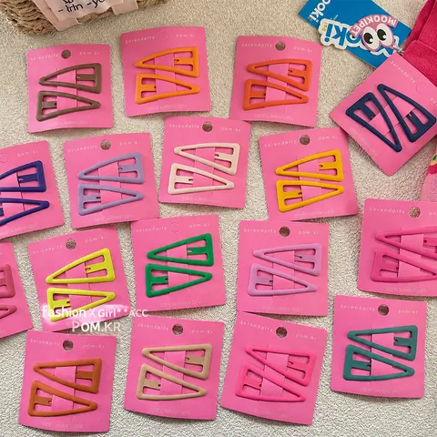Matte Triangle Hair Clips Candy Color Geometric BB Hairpins For Women Girls Minimalist Trendy Hair Accessories Side Clips