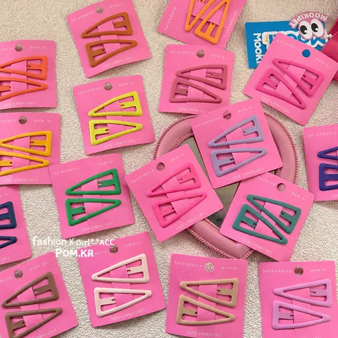Matte Triangle Hair Clips Candy Color Geometric BB Hairpins For Women Girls Minimalist Trendy Hair Accessories Side Clips