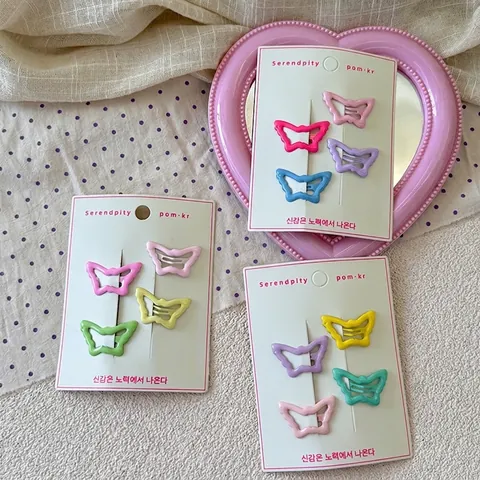 Süße Macaron Schmetterling Haarspangen Für Kinder Hohllegierung Handgefertigte Haarnadel Mädchen Haarstyling Zubehör