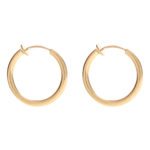 Minimalist Titanium Steel Hoop Earrings For Unisex Gold Silver Black Stainless Steel Ear Buckle Non Pierced Ear Clips