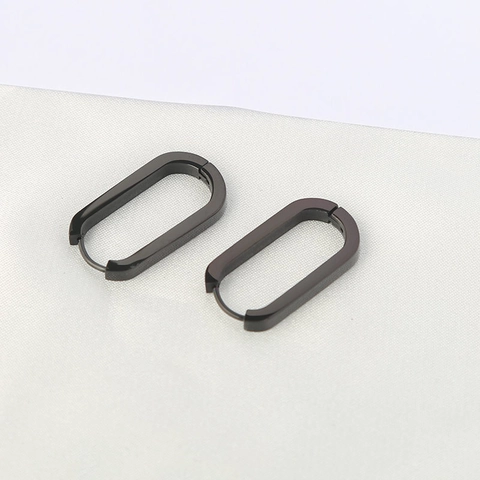 Boucles D'oreilles Créoles Minimalistes En Forme De U En Acier Inoxydable Pour Hommes Femmes Dormeuses Géométriques Ovales En Acier Au Titane Bijoux