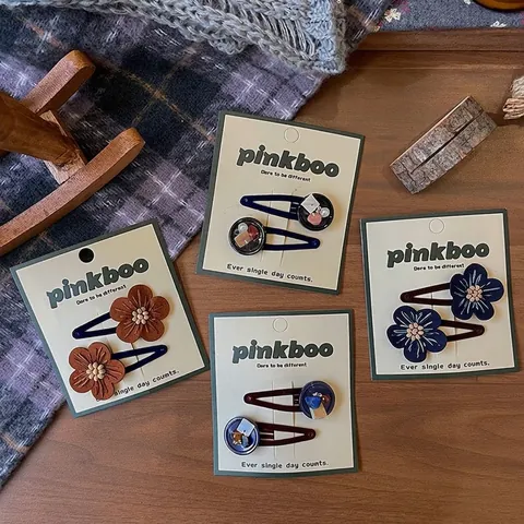 Fermagli per Capelli Floreali Vintage in Tessuto Floccato con Künstliche Perle per Ragazze e Donne Accessori per Capelli Retrò