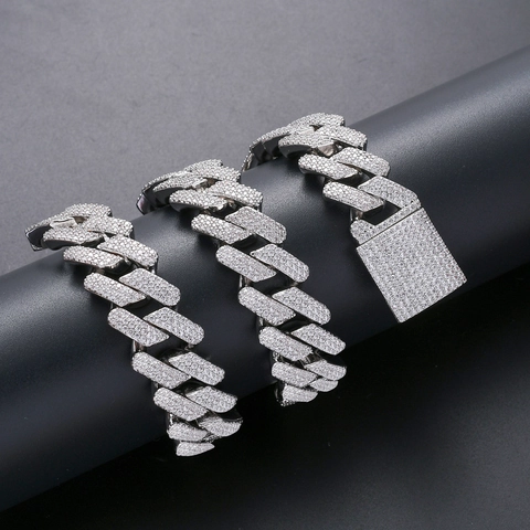 Hip Hop 20mm Heavy Copper Cuban Link Chain Necklace For Men Full Zirconia Iced Out Pave Box Clasp Streetwear Jewelry Gift