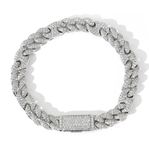 Hip Hop Mariner Link Halsketting Voor Heren Dames Koper Verguld Volledig Iced Out Zirconia Brede Varkensneus Ketting Sieraden Cadeau