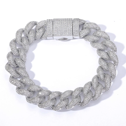 Hip Hop Iced Out Bubble Cuban Link Bracelet For Men Copper Zirconia Pave Micro Inlaid Chain Luxurious Streetwear Jewelry