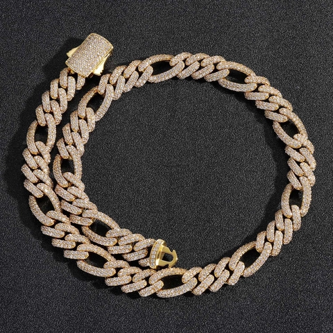 Hip Hop Iced Out Panzerkette Halskette Für Herren Kupfer Zirkonia Eingelegt Gold Silber Galvanisiert Streetwear Schmuck