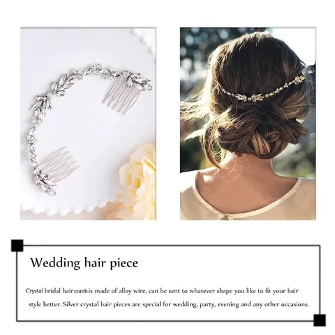 Pettine per Capelli da Sposa Fatto a Mano in Cristallo Strass Elegante Tocado da Sposa in Lega a Forma di Vite per Donna Festa