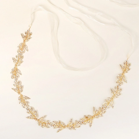 Eleganter Blattmotiv Strass Hochzeitsgürtel Für Damen Gold Silber Legierung Taillenkette Mit Band Für Brautkleid Party Zubehör