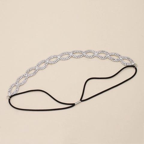 Fascia per Capelli da Sposa con Strass Fatta a Mano Design Geometrico Cavo Elastico per Donna Servizio Fotografico Elegante Gioielli