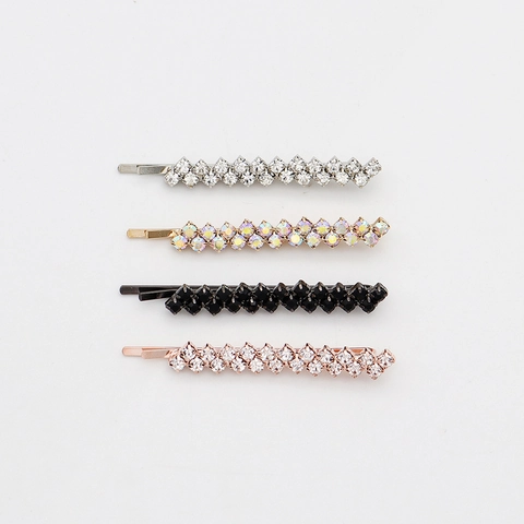 Pinces à Cheveux en Strass Scintillants Alliage Métal Pinces Bobby Style Coréen Doux Mariage Fête Accessoires Cheveux