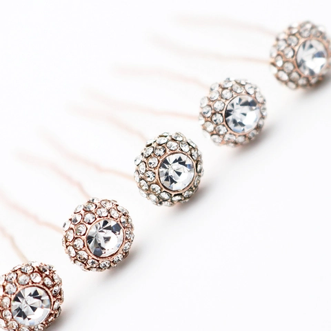 Luxe Legering Strass U-Vorm Haarspelden Voor Vrouwen Bruid Bruiloft Haaraccessoires Goud Zilver Roségoud Haarclips