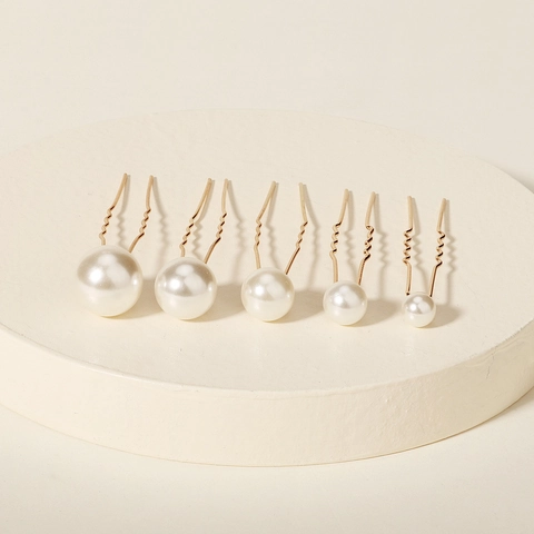 Forcine per Capelli con Künstliche Perle a Forma di U Accessori per Capelli da Sposa Matrimonio Oro Argento Metallo Künstliche Perle Sintetiche