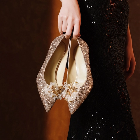 Luxury Alloy Artificial Pearl Rhinestone Shoe Clips For Wedding Bridal Banquet Fashion Detachable Flower Shoe Decorations