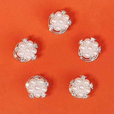 Forcine per Capelli a Spirale in Lega con Fiori di Künstliche Perle Sintetiche Eleganti Fermagli con Strass per Sposa Matrimonio Donna