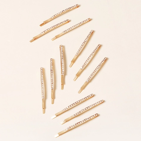 Mollette per Capelli con Strass Coreani in Lega Minimalista Fermagli per Capelli da Donna Oro Accessori per Capelli