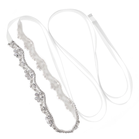 Cintura da Sposa in Strass Fatta a Mano Nastro di Raso Bianco Perla Artificial Decorazione per Abito da Sposa per Gioielli da Festa Donna