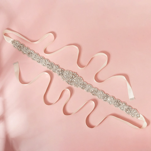 Elegante Cintura da Sposa in Strass Perle Artificiali Fatte a Mano Fascia in Satin per Abito da Sposa Cerimonia Donna