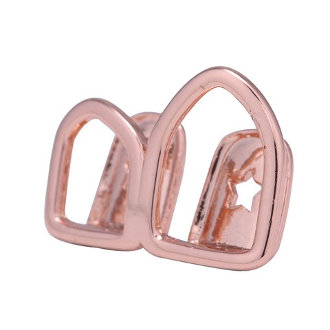 Hip Hop Tandjuwelen Ster Hol Dubbele Tandkapjes Goud Zilver Roségoud Verguld Koper Voor Halloween Feest Rapper Sieraden