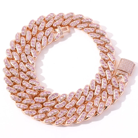 Hip Hop 12mm Kupfer Zirkonia Panzerkette Halskette Für Herren Damen Iced Out Pflaster Hip Hop Schmuck Panzerkette Geschenk