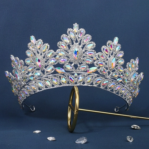 Vintage Legierung Strass Brautkrone Luxuriöse Barock Tiara Für Hochzeit Bankett Party Festzug Damen Haarschmuck