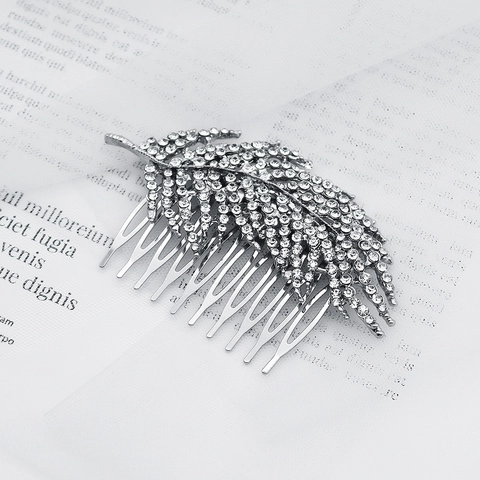 Vintage Legierung Strass Haarkamm Für Damen Braut Blatt Feder Schmetterling Muster Hochzeit Party Dekorative Haarschmuck