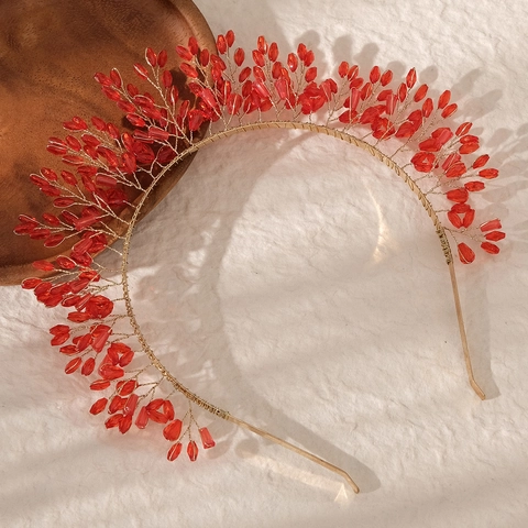 Cerchietto Sposa con Künstliche Perle e Cristalli Fatto a Mano Oro Argento Foglia Fiore Fascia per Capelli per Matrimonio Festa Donna Accessori