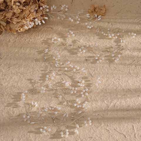 Vite per Capelli da Sposa Fatta a Mano in Argento Con Perle Artificiali e Strass per Matrimonio Accessori Capelli Donna