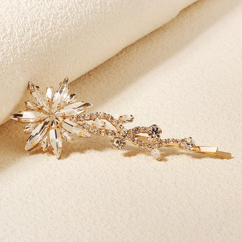 Elegante Goldene Schneeflocke Haarspange Für Damen Strass Sternenstrahl Haarnadel Braut Hochzeit Haarschmuck Luxus Party Schmuck