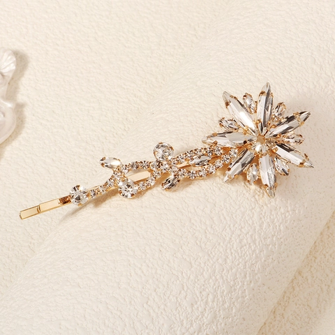 Elegante Goldene Schneeflocke Haarspange Für Damen Strass Sternenstrahl Haarnadel Braut Hochzeit Haarschmuck Luxus Party Schmuck