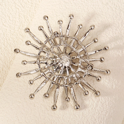 Elegante Spilla in Lega con Strass a Forma di Fiocco di Neve con Perla Artificial Imitazione per Donna Matrimonio Banchetto Gioielli