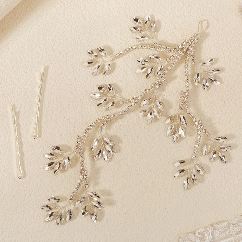 Fascia per Capelli Sposa in Filo di Rame con Strass Fatta a Mano a Forma di Ramo per Matrimonio Accessori per Capelli
