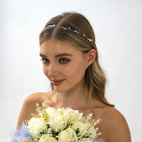 Handgemachtes Braut Stirnband Mit Künstlicher Perle Harz Schmetterling Blumen Golddraht Haarranke Für Hochzeit Party Damen