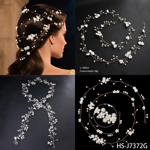 Elegante Vite per Capelli da Sposa Fatta a Mano Perla Artificial Cristallo Fiore Fascia per Capelli Gioielli per Capelli da Sposa per Donna Copricapo Romantico