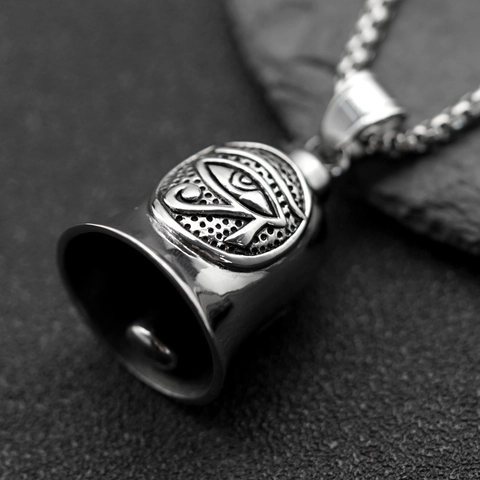 Retro Edelstahl Auge Des Horus Glocke Anhänger Halskette Für Herren Damen Biker Punk Stil Ägyptische Mythologie Schmuck Zubehör