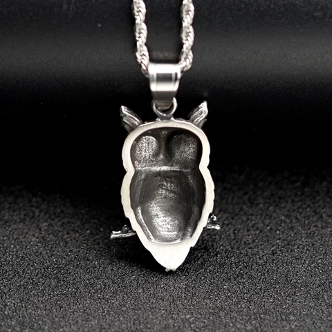Collana con Ciondolo a Forma di Gufo in Acciaio Inossidabile Vintage Gioielli Animali Retrò per Uomo Donna Festa