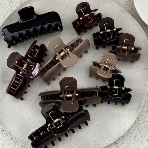 Handgefertigte PC Kunststoff Quadratische Drachenknochen Haarkralle Für Damen Große Mittlere Größe Rutschfeste Haarklammer Einfarbig Haarschmuck
