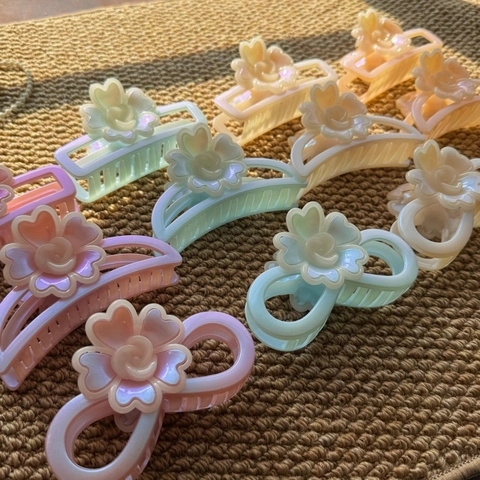 Molla per Capelli alla Moda a Fiore in Plastica PS Geometrica Infinito Rettangolo Semicerchio Accessori per Capelli Donna