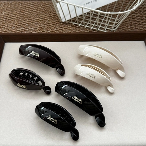 French Style Glossy Banana Hair Clips For Women PC Plastic Vertical Ponytail Holder Minimalist Elegant Hair Accessory