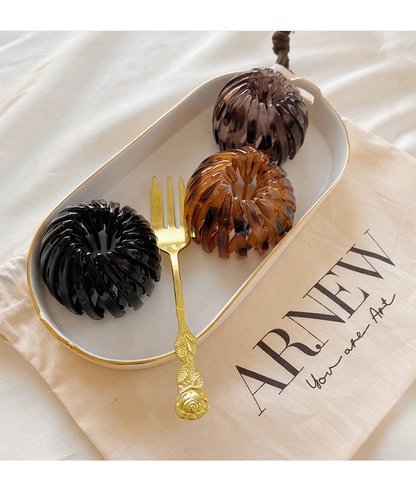 French Vintage Leopard Birds Nest Hair Clip Expandable Hair Bun Maker For Women Retro Ponytail Holder Plastic Hair Claw