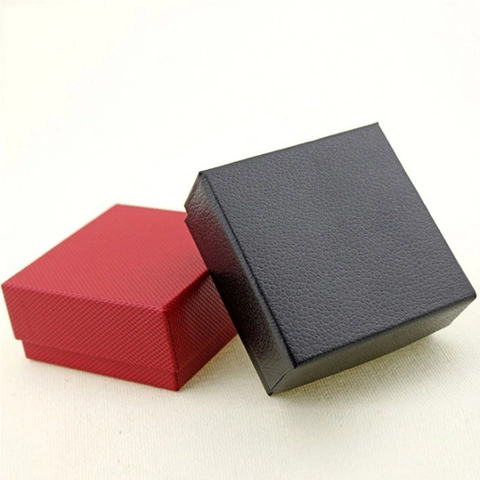 Simple Faux Leather Jewelry Gift Box Square Ring Earring Bracelet Packaging Case With Velvet Interior Storage Jewelry Box